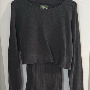 Daily Drills Black Cropped Sweatshirt